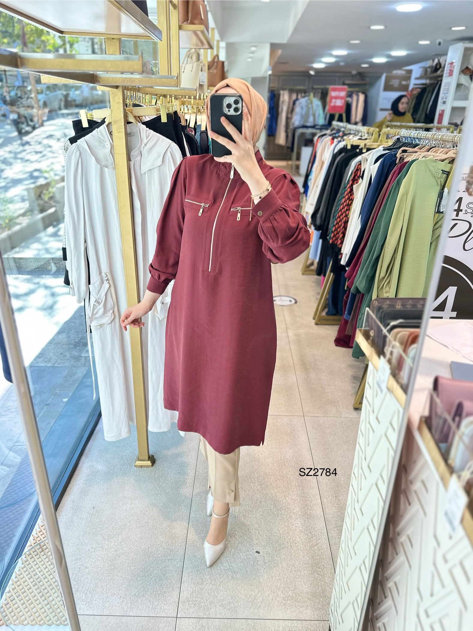 SZ2784 SELMA ZAFEROĞLU FERMUARLI TUNİK - Görsel 12