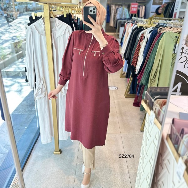 SZ2784 SELMA ZAFEROĞLU FERMUARLI TUNİK - Görsel 11