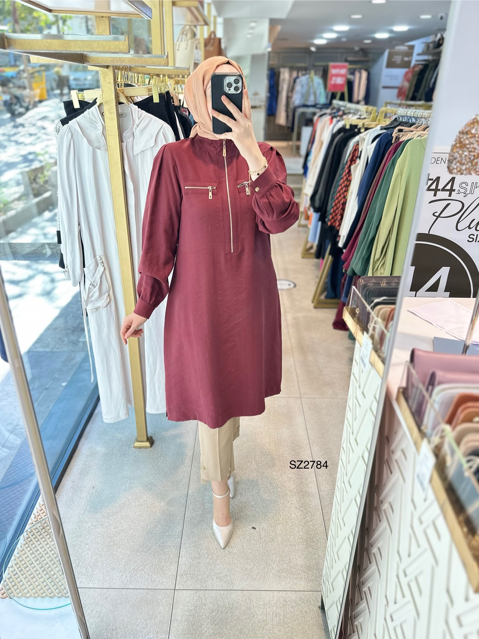 SZ2784 SELMA ZAFEROĞLU FERMUARLI TUNİK - Görsel 15