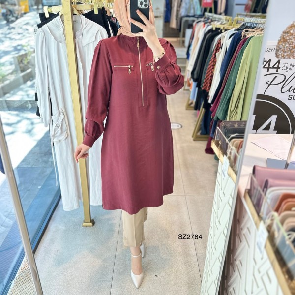 SZ2784 SELMA ZAFEROĞLU FERMUARLI TUNİK - Görsel 21