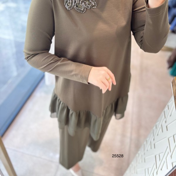 25528 TÜL VE TAŞ DETAYLI ALT ÜST TAKIM - Görsel 2