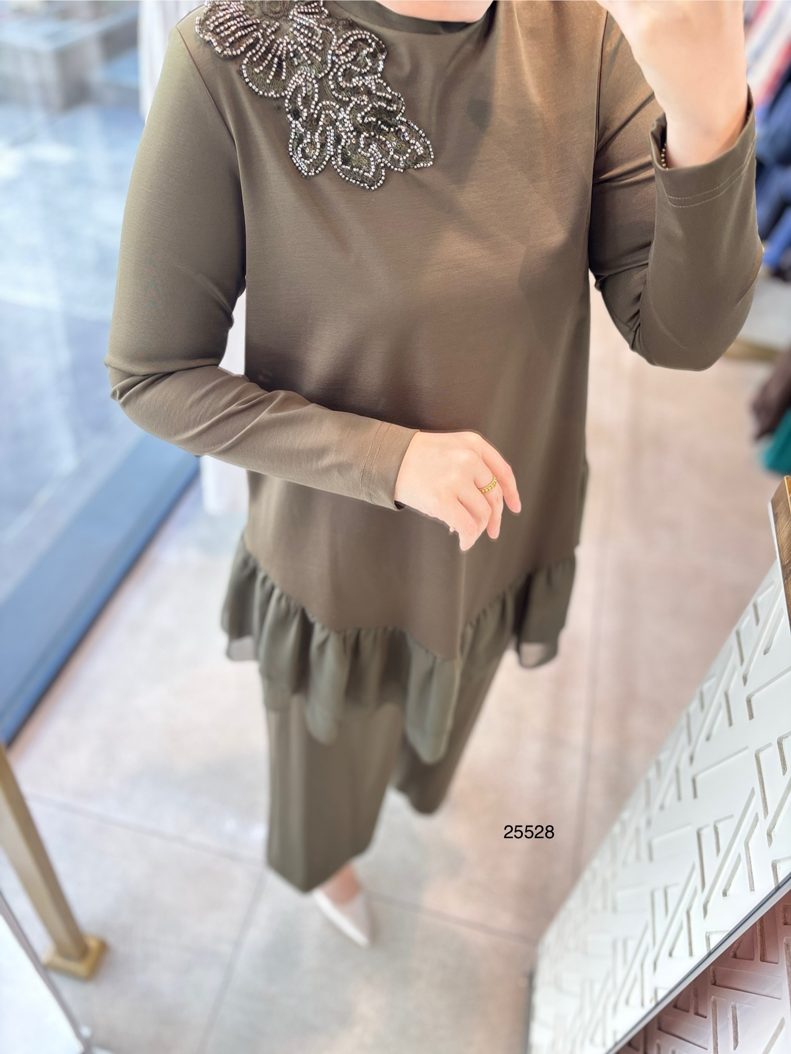 25528 TÜL VE TAŞ DETAYLI ALT ÜST TAKIM - Görsel 2