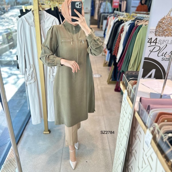 SZ2784 SELMA ZAFEROĞLU FERMUARLI TUNİK - Görsel 19