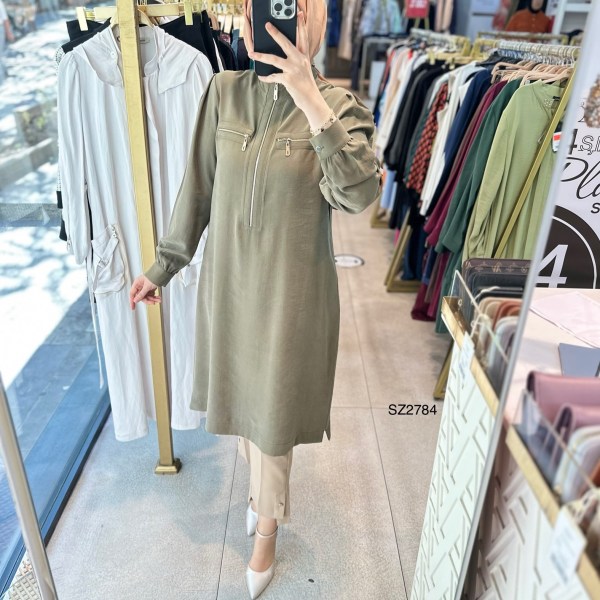 SZ2784 SELMA ZAFEROĞLU FERMUARLI TUNİK - Görsel 16