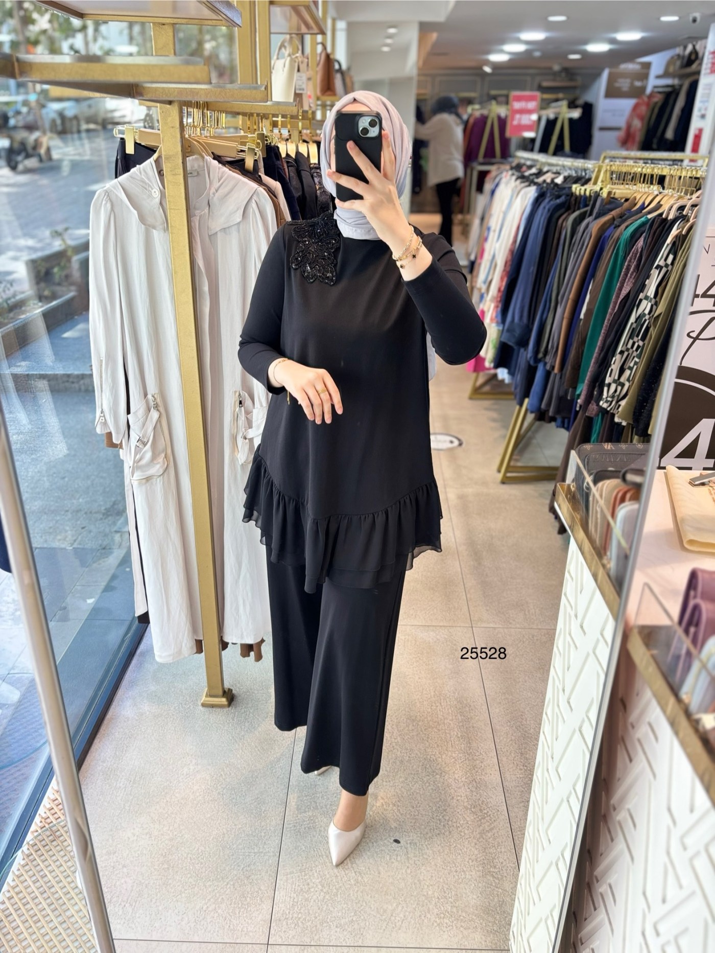 25528 TÜL VE TAŞ DETAYLI ALT ÜST TAKIM