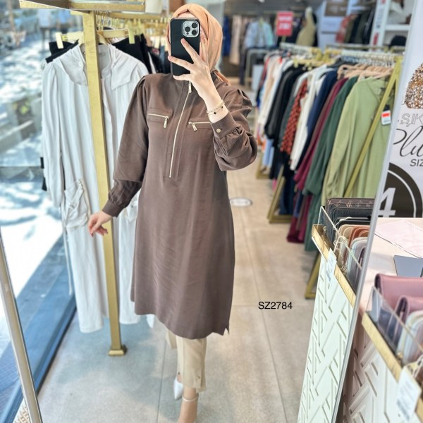 SZ2784 SELMA ZAFEROĞLU FERMUARLI TUNİK - Görsel 9