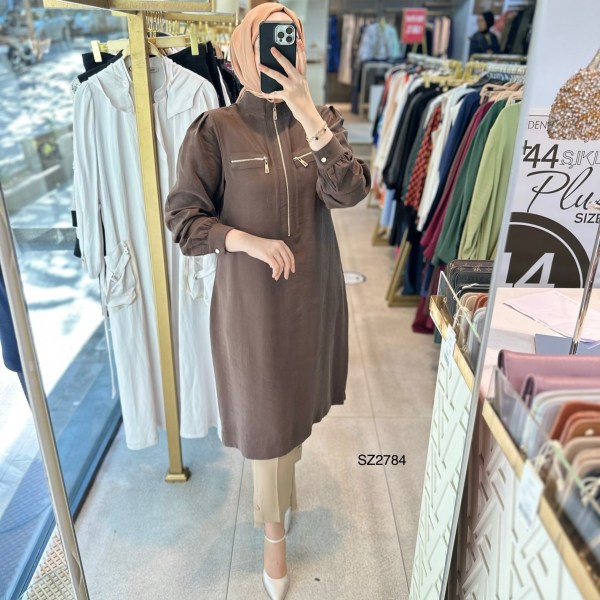 SZ2784 SELMA ZAFEROĞLU FERMUARLI TUNİK - Görsel 5