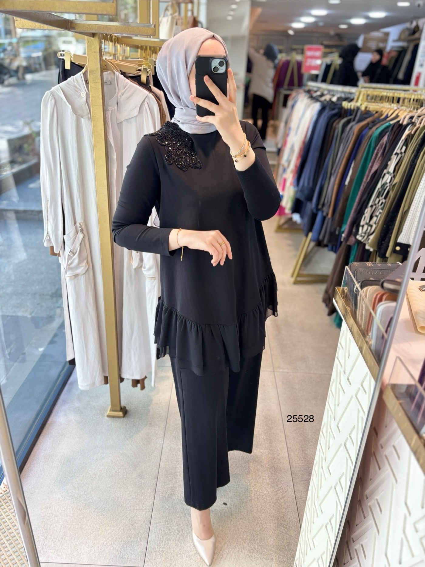 25528 TÜL VE TAŞ DETAYLI ALT ÜST TAKIM