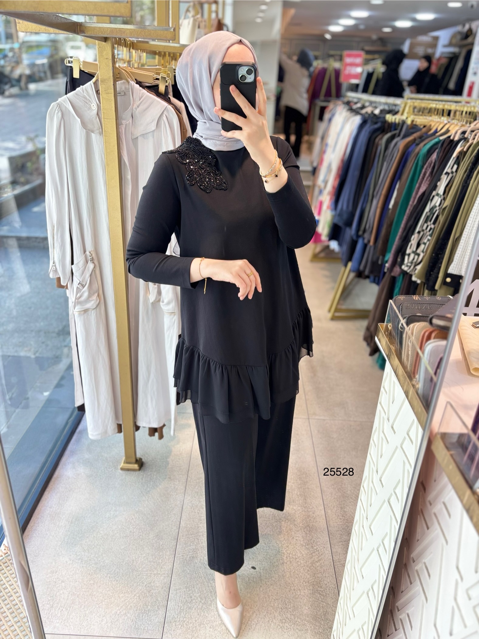 25528 TÜL VE TAŞ DETAYLI ALT ÜST TAKIM - Görsel 4