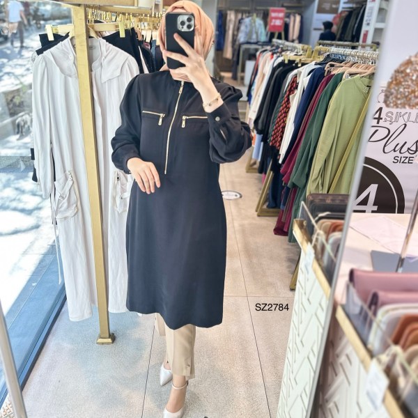 SZ2784 SELMA ZAFEROĞLU FERMUARLI TUNİK - Görsel 3