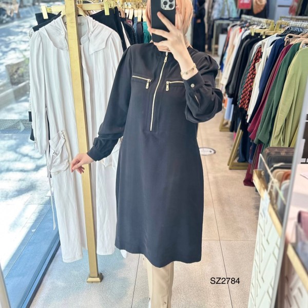 SZ2784 SELMA ZAFEROĞLU FERMUARLI TUNİK - Görsel 2