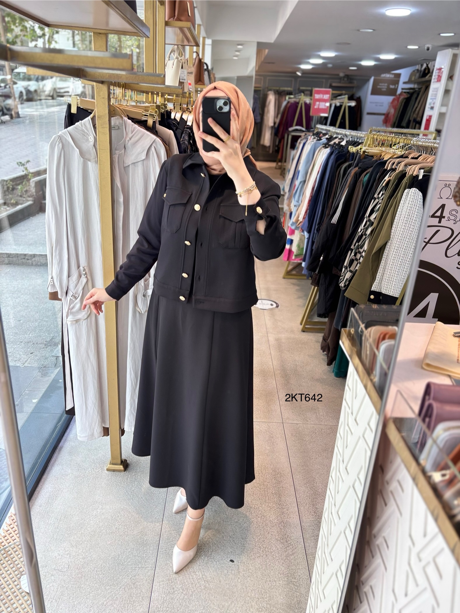 25KT642 ARMİNE TREND JİLE CEKET ELBİSE - Görsel 11