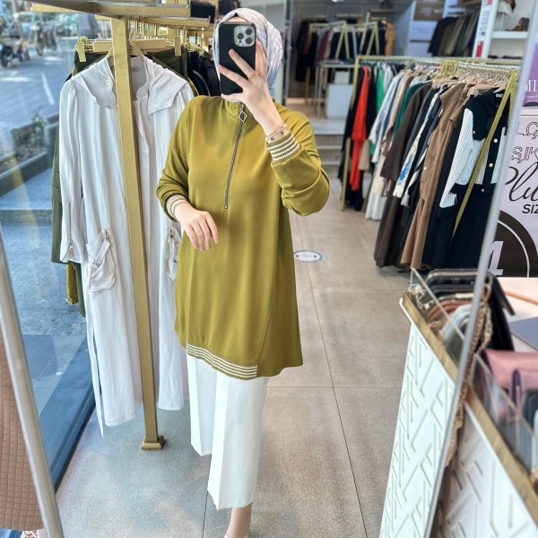 1011 RİBANA DETAYLI TUNİK - Görsel 13