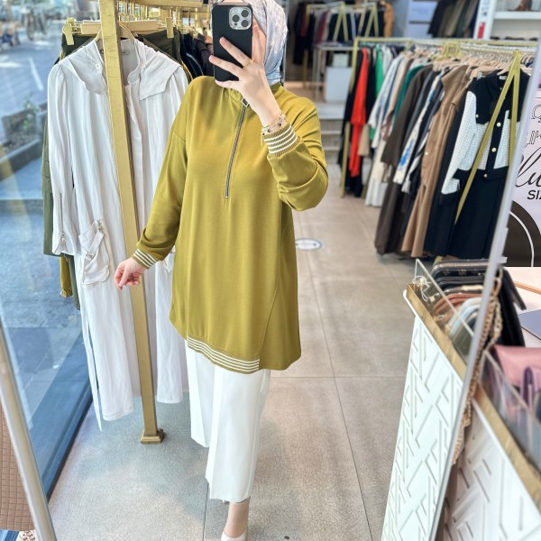 1011 RİBANA DETAYLI TUNİK - Görsel 5