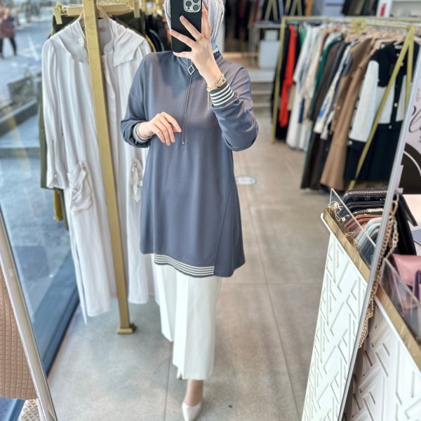 1011 RİBANA DETAYLI TUNİK - Görsel 2