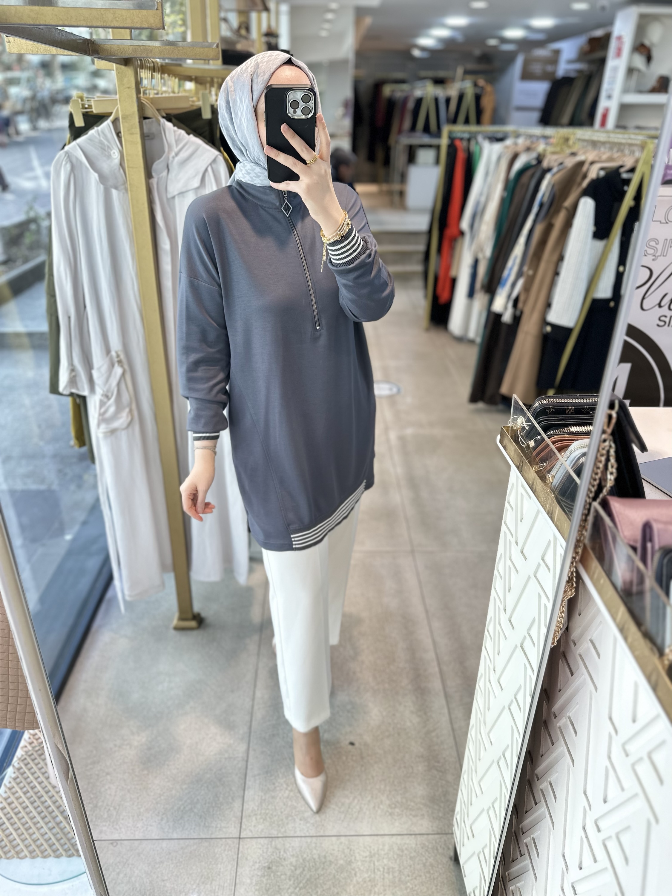 1011 RİBANA DETAYLI TUNİK - Görsel 1