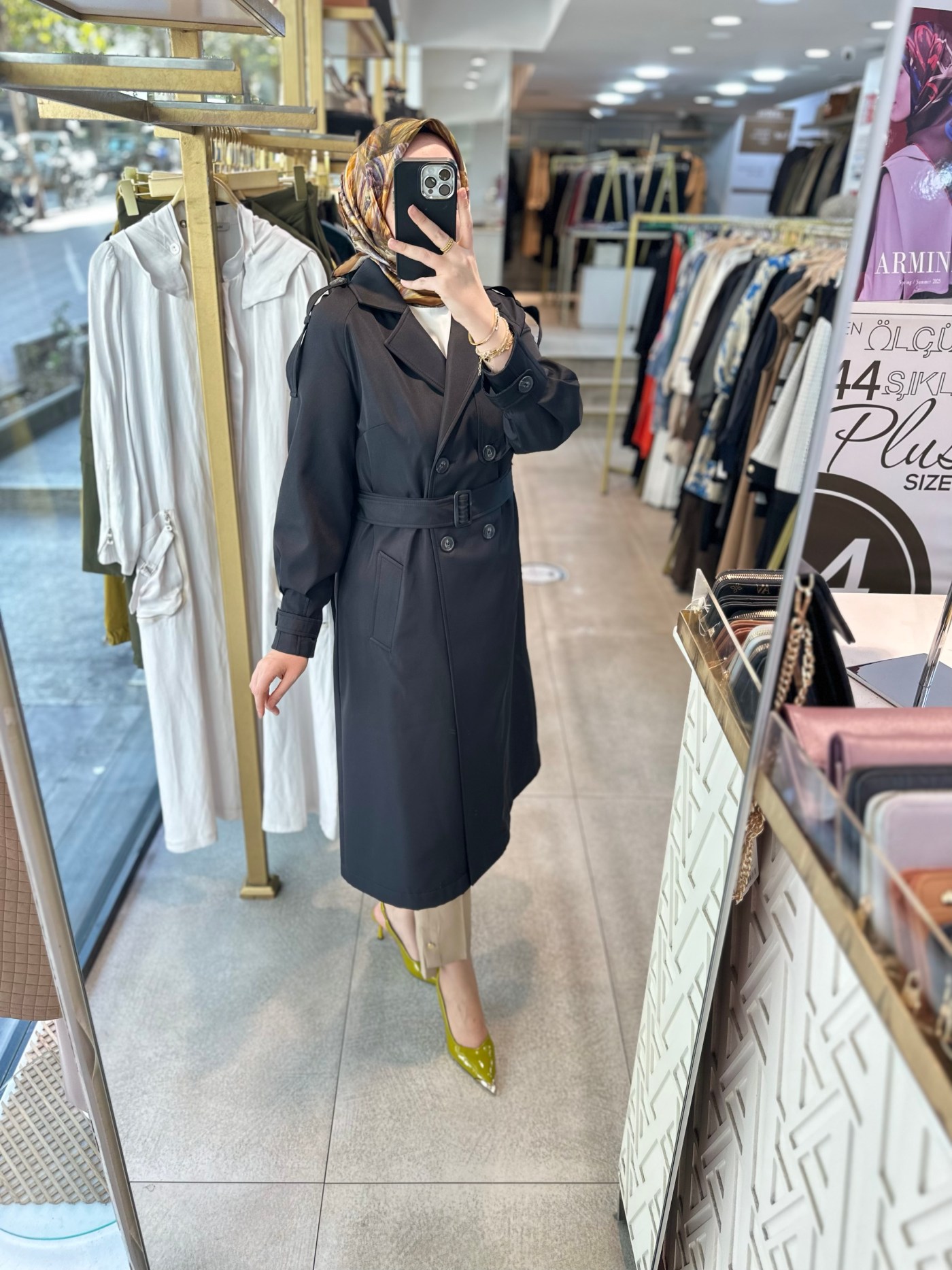 SZ1547 SELMA ZAFEROĞLU DÜĞMELİ TRENÇKOT