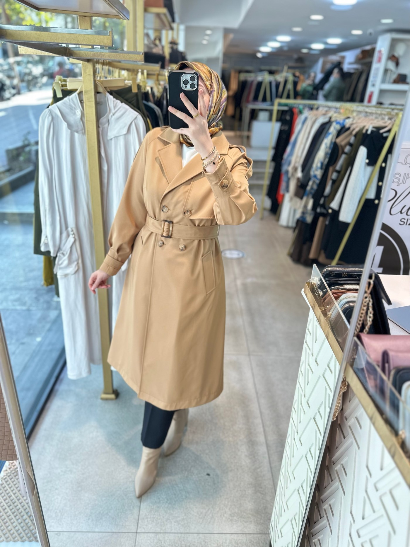 SZ1547 SELMA ZAFEROĞLU DÜĞMELİ TRENÇKOT