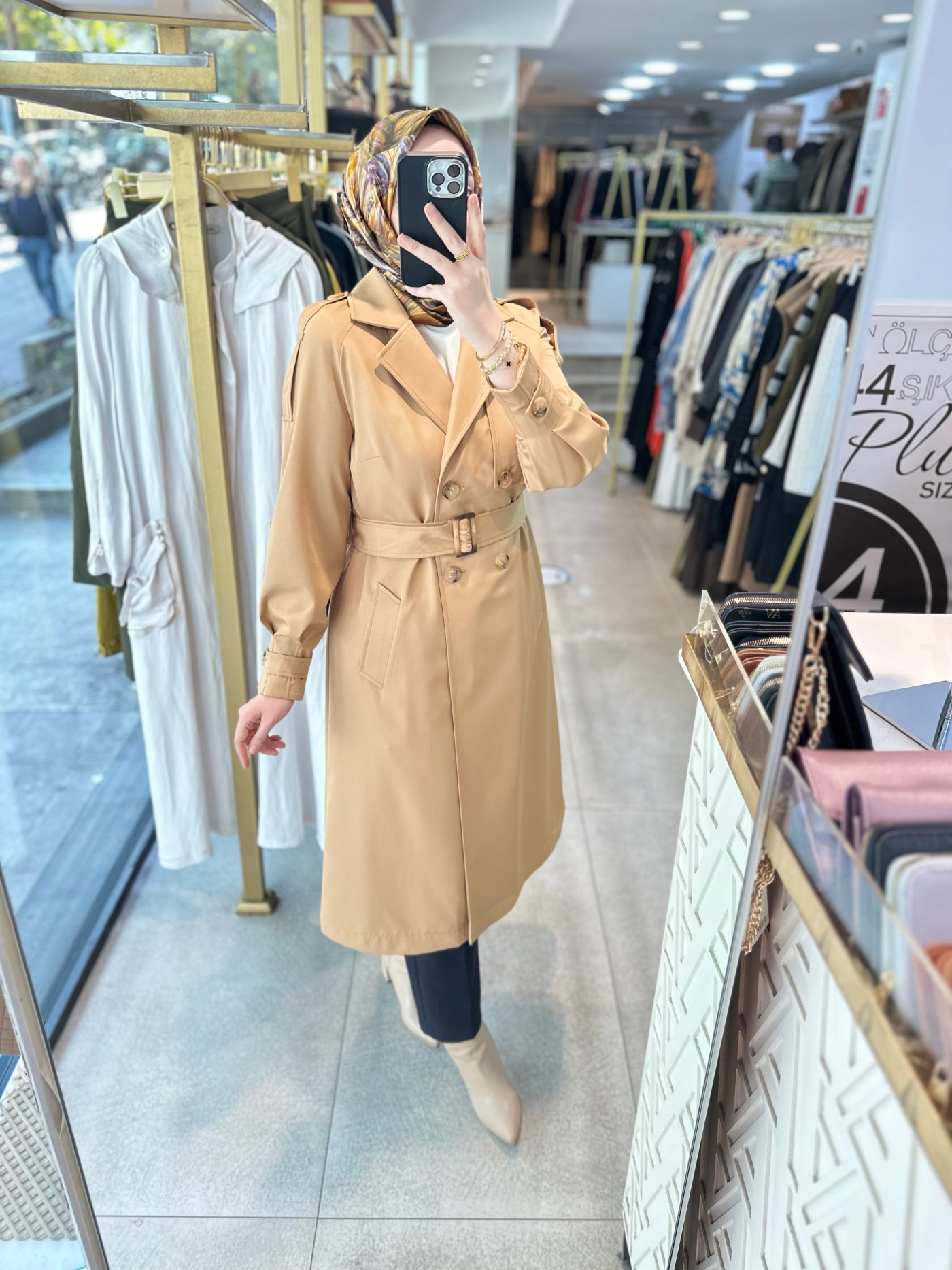 SZ1547 SELMA ZAFEROĞLU DÜĞMELİ TRENÇKOT