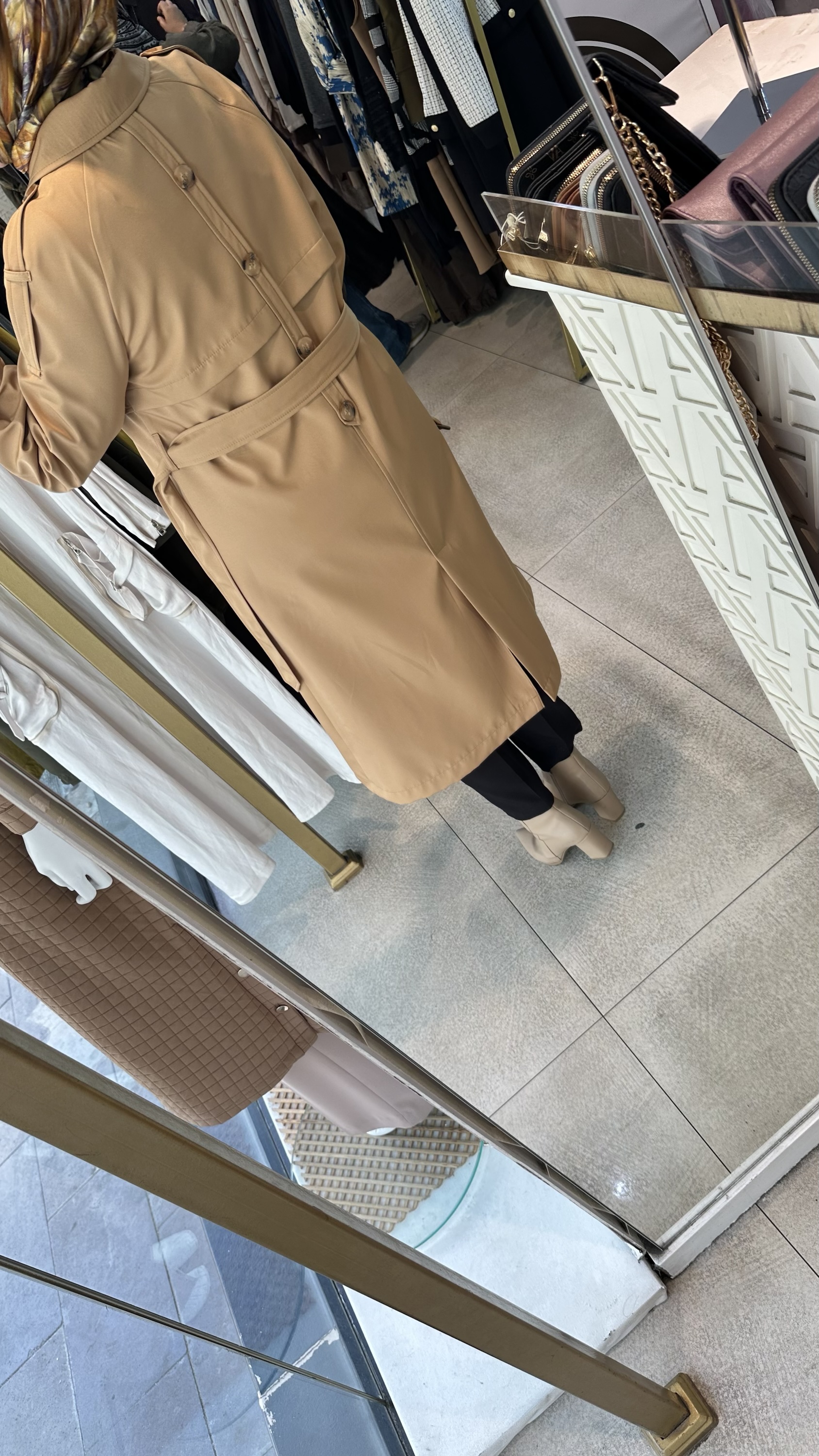 SZ1547 SELMA ZAFEROĞLU DÜĞMELİ TRENÇKOT - Görsel 7