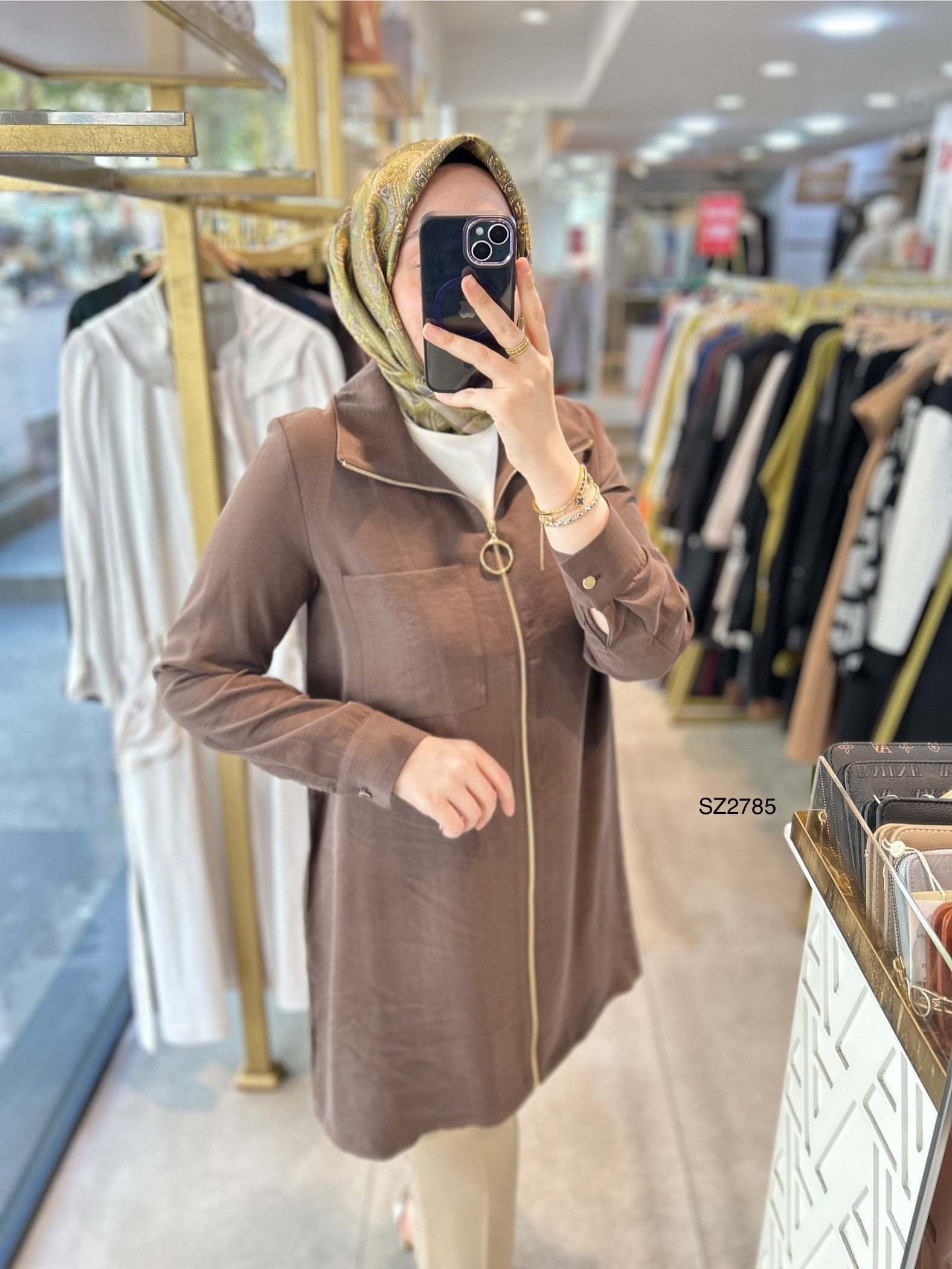 SZ2785 SELMA ZAFEROĞLU ÖNÜ FERMUARLI TUNİK - Görsel 25