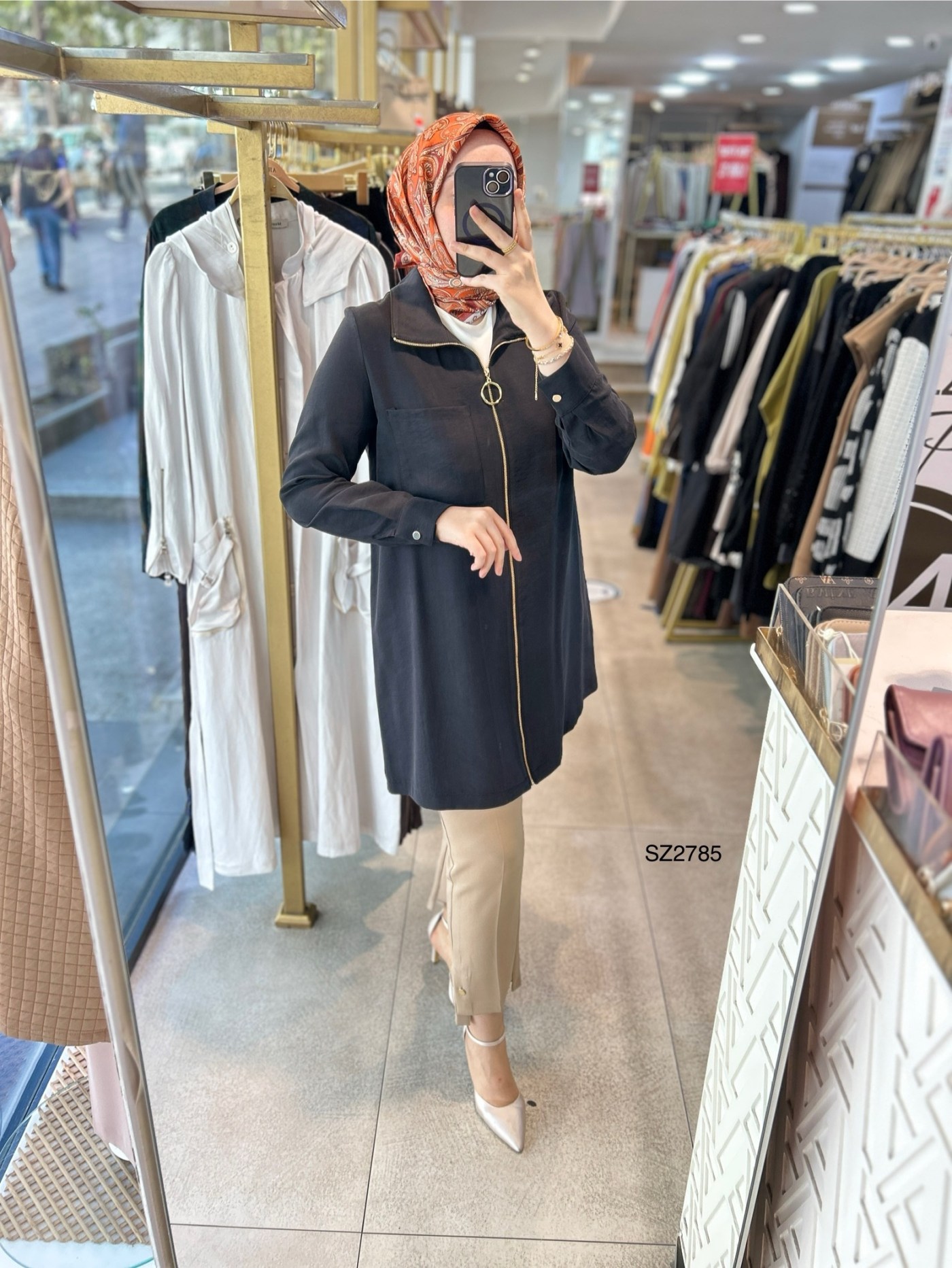 SZ2785 SELMA ZAFEROĞLU ÖNÜ FERMUARLI TUNİK