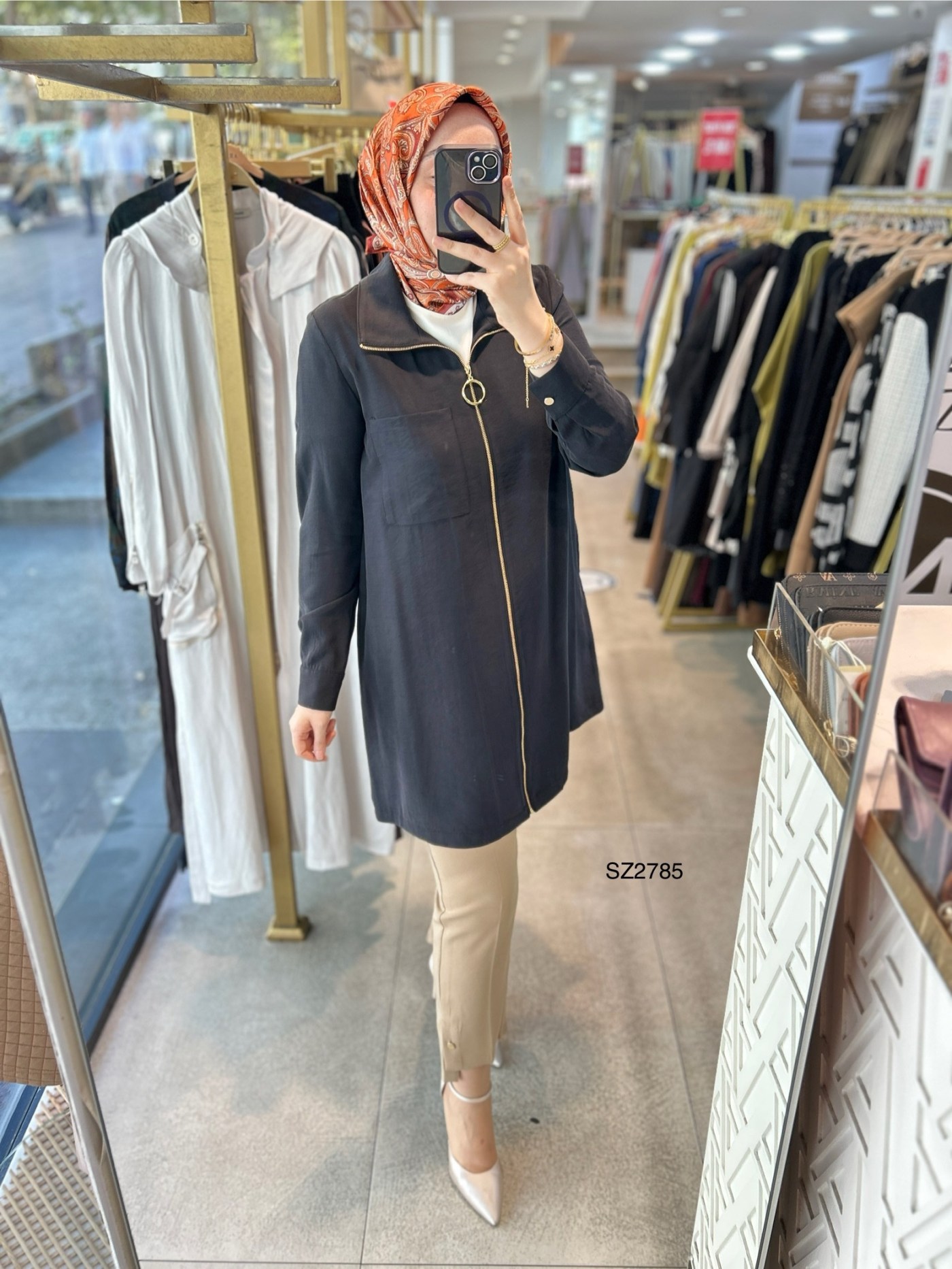 SZ2785 SELMA ZAFEROĞLU ÖNÜ FERMUARLI TUNİK