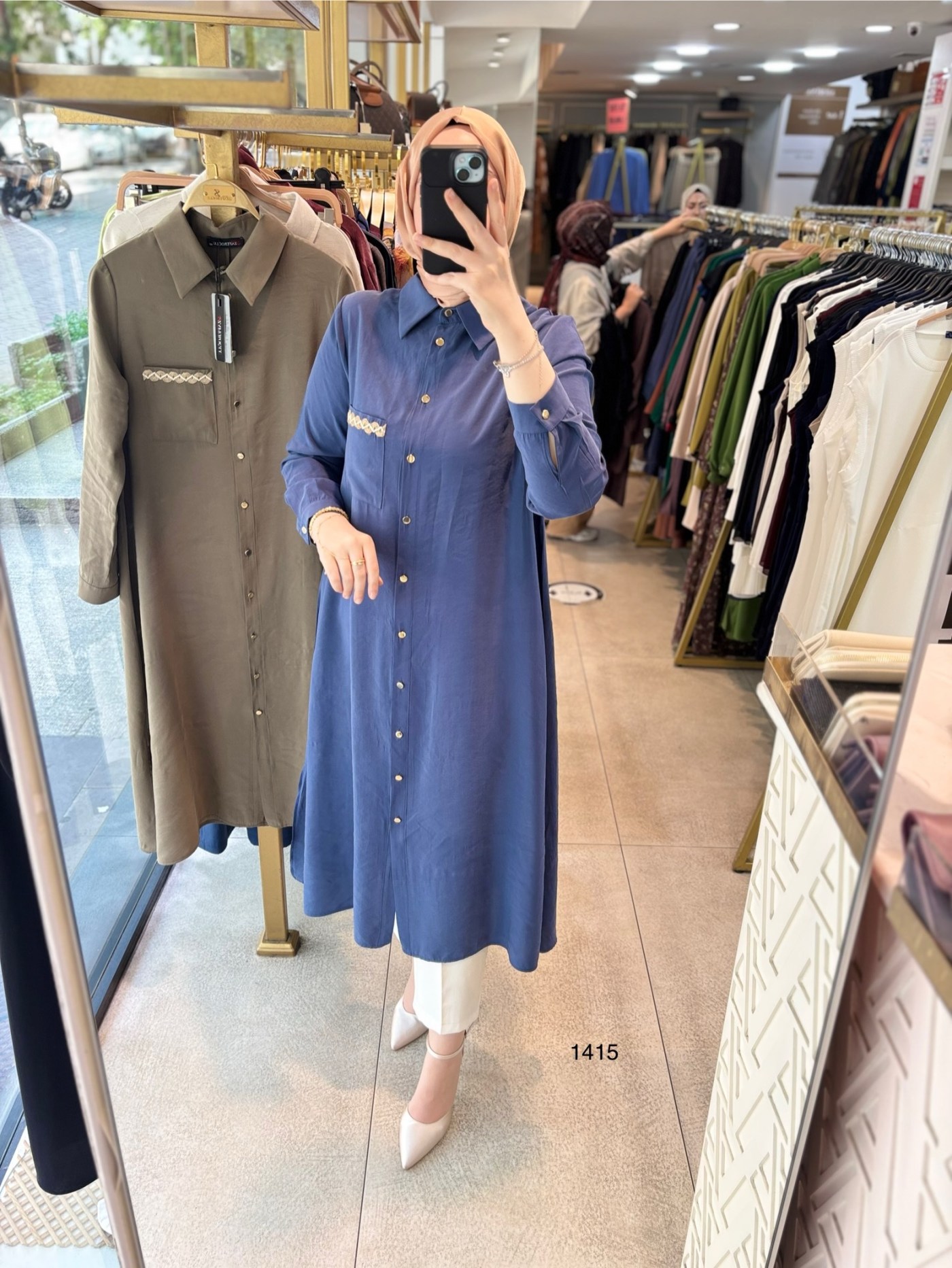 Selma Zaferoğlu 1415 Cep Detayı Hasırlı Tunik