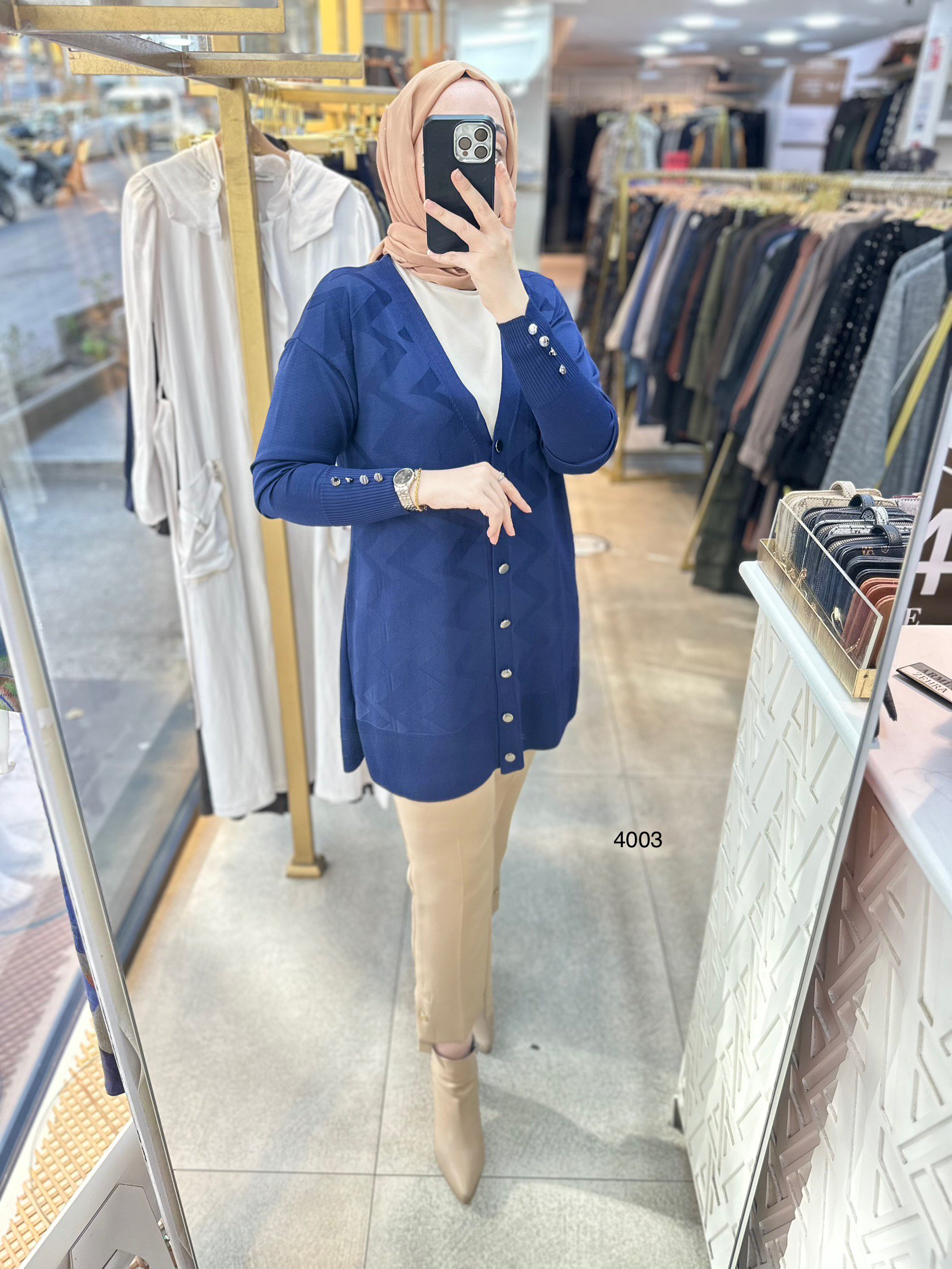 4003 Desenli Merserize Hırka - Görsel 9