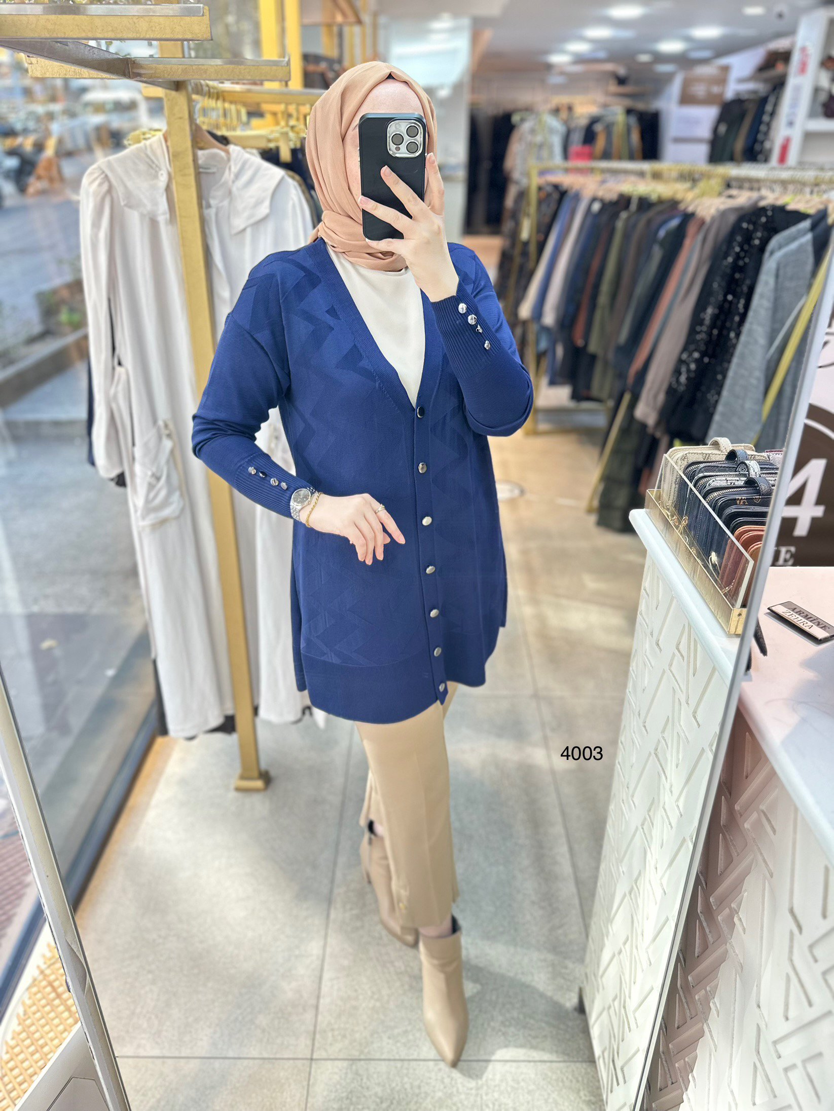 4003 Desenli Merserize Hırka - Görsel 8