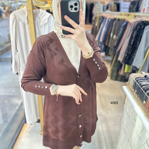 4003 Desenli Merserize Hırka - Görsel 2