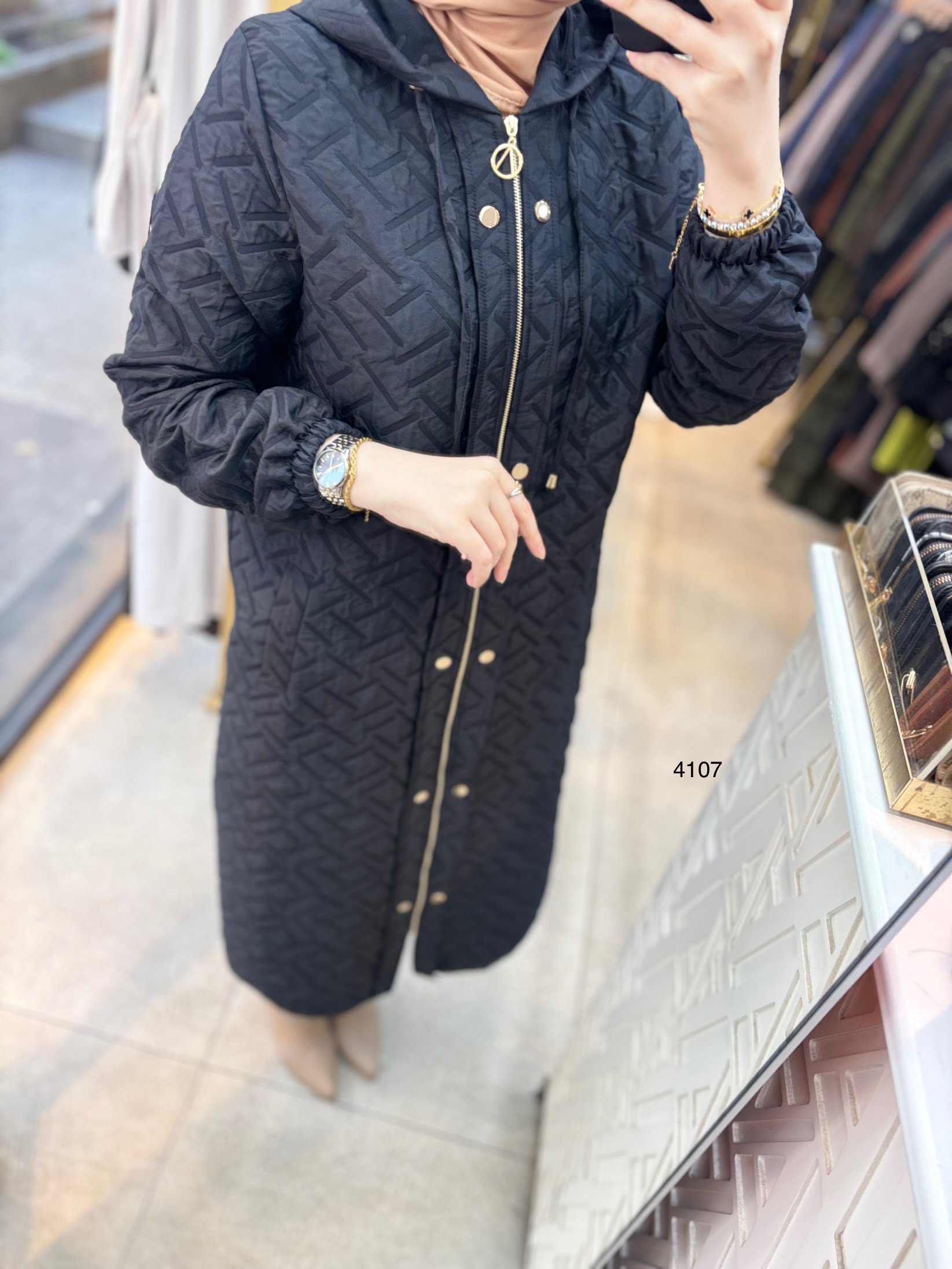 4107 FERMUARLI KAPİTONE KAP - Görsel 8