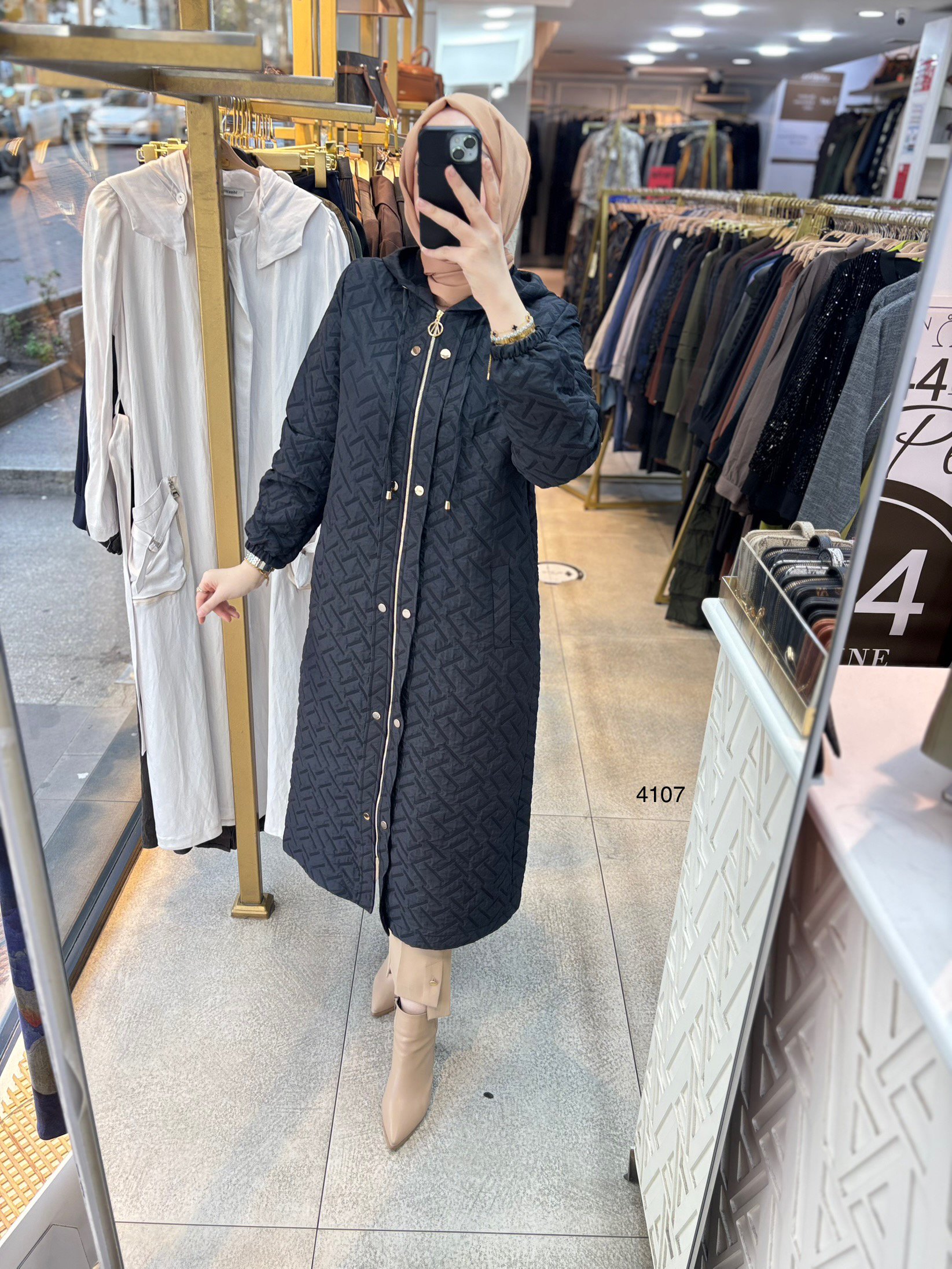 4107 FERMUARLI KAPİTONE KAP - Görsel 7