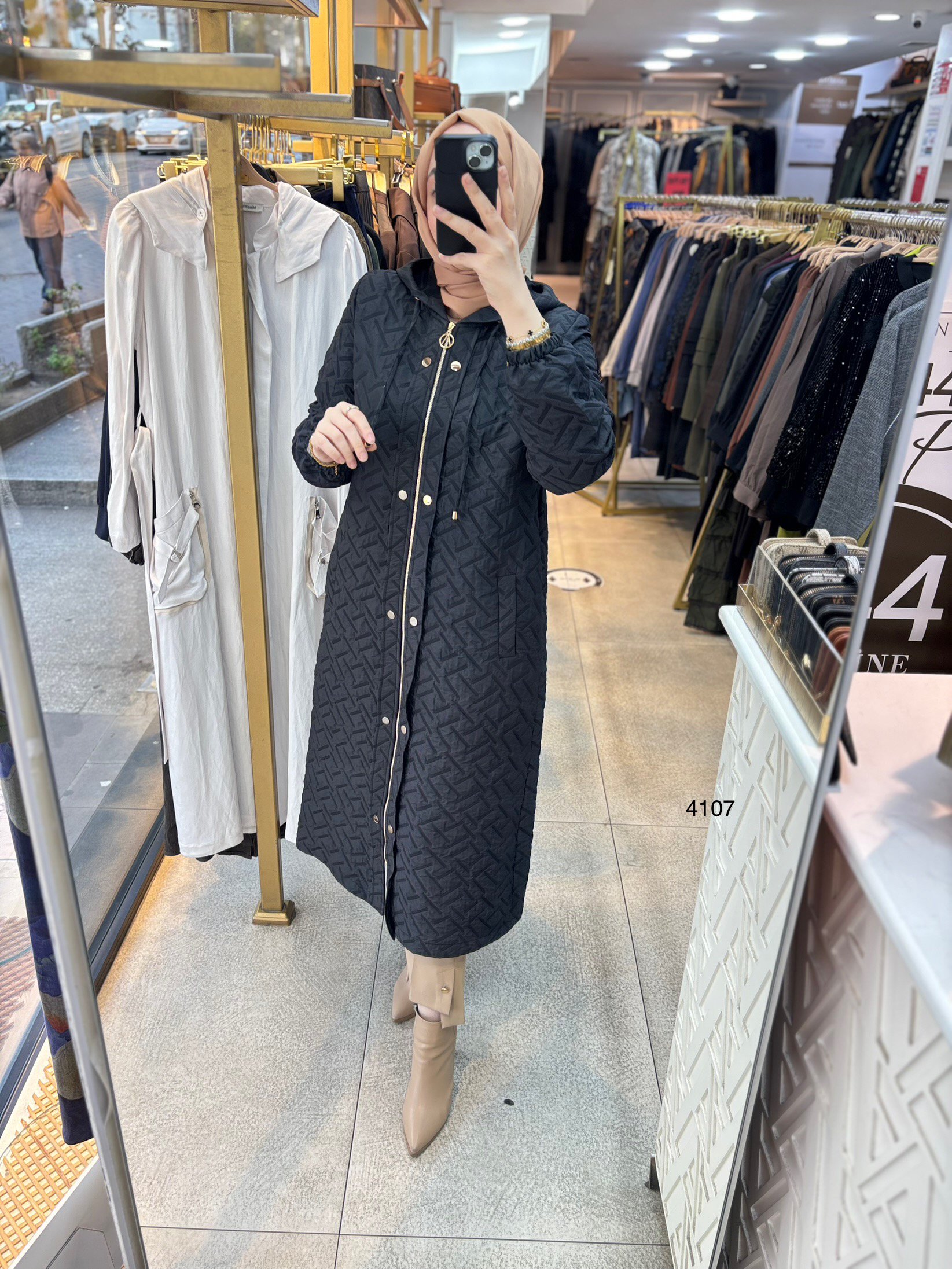 4107 FERMUARLI KAPİTONE KAP - Görsel 12