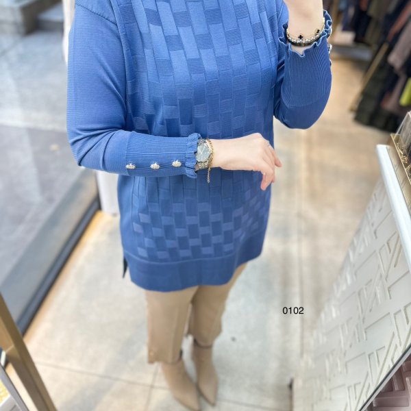 0102 Kareli Tunik - Görsel 4