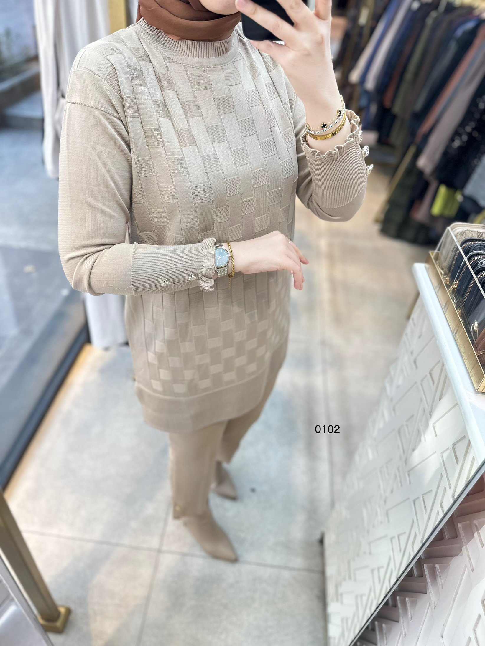 0102 Kareli Tunik - Görsel 6