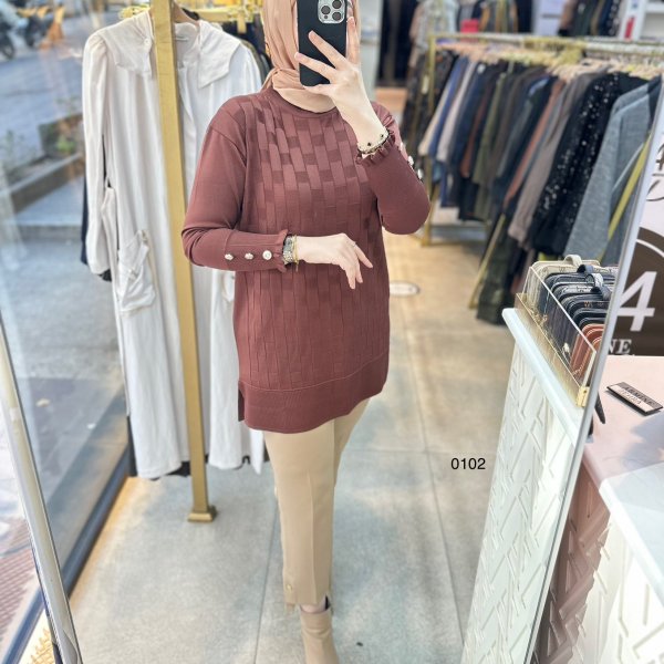 0102 Kareli Tunik - Görsel 10