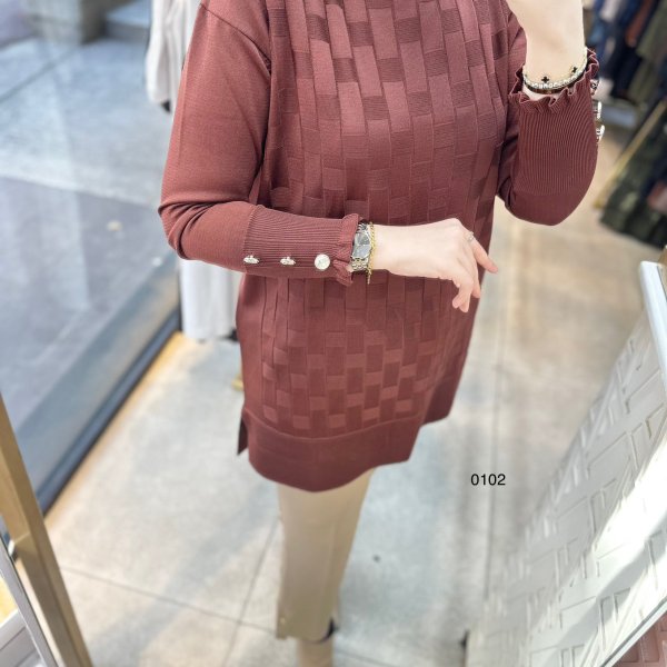 0102 Kareli Tunik - Görsel 12
