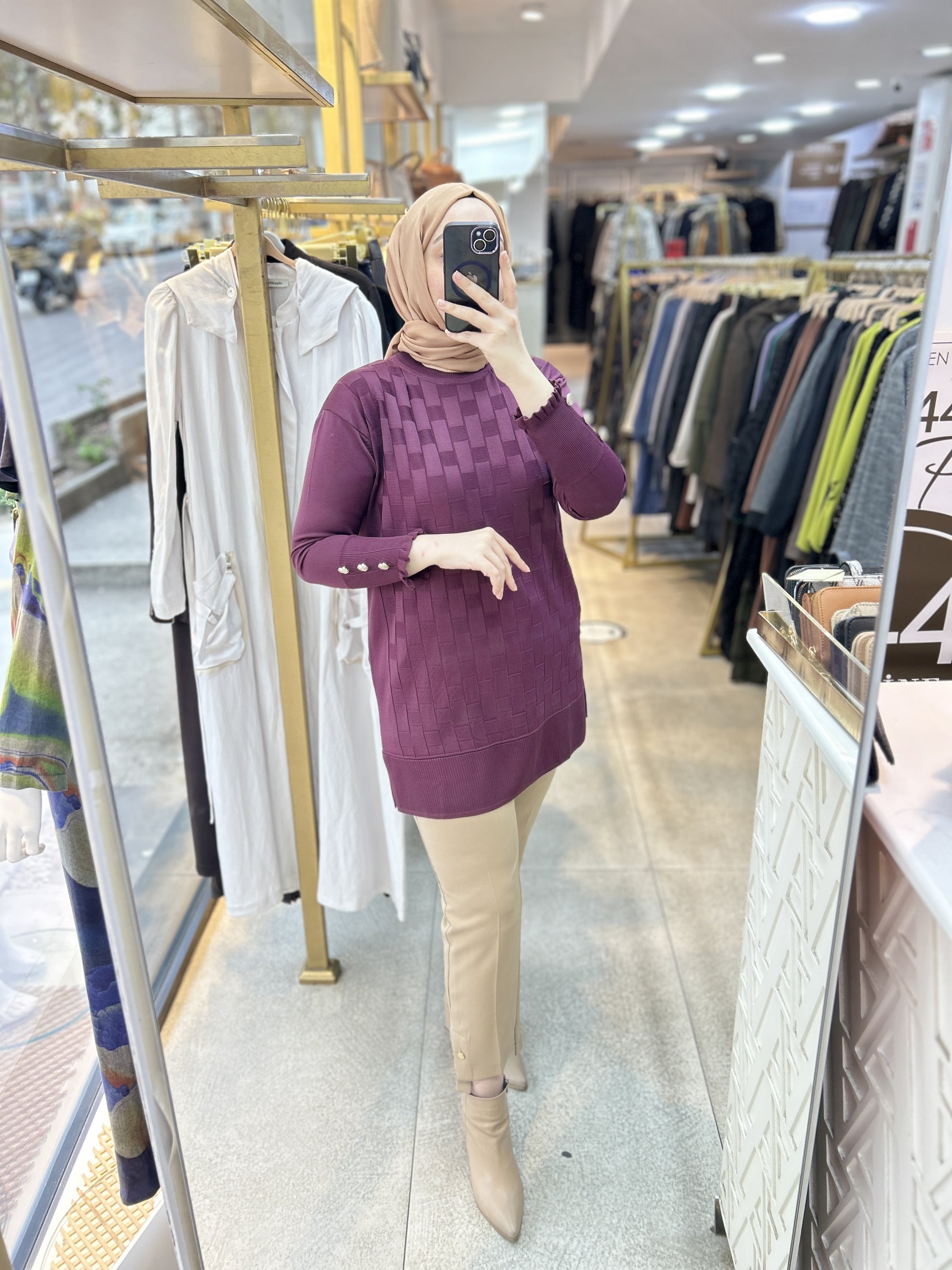 0102 Kareli Tunik - Görsel 18