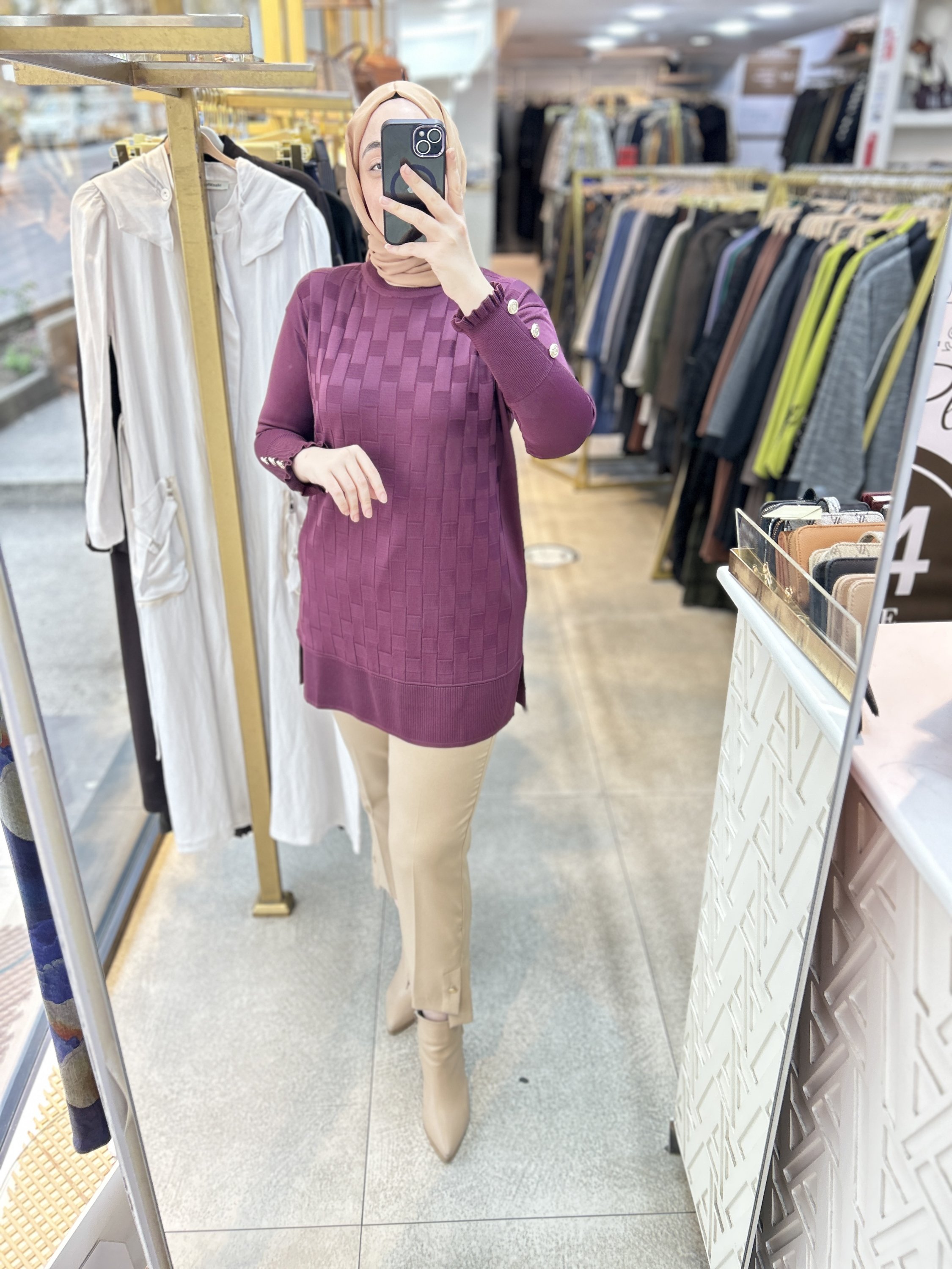 0102 Kareli Tunik - Görsel 17