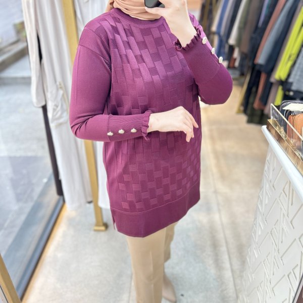 0102 Kareli Tunik - Görsel 14