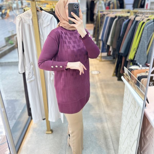 0102 Kareli Tunik - Görsel 20