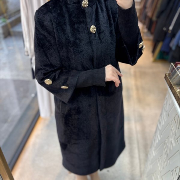 8653 Düğmeli Kaşe Kaban - Görsel 13