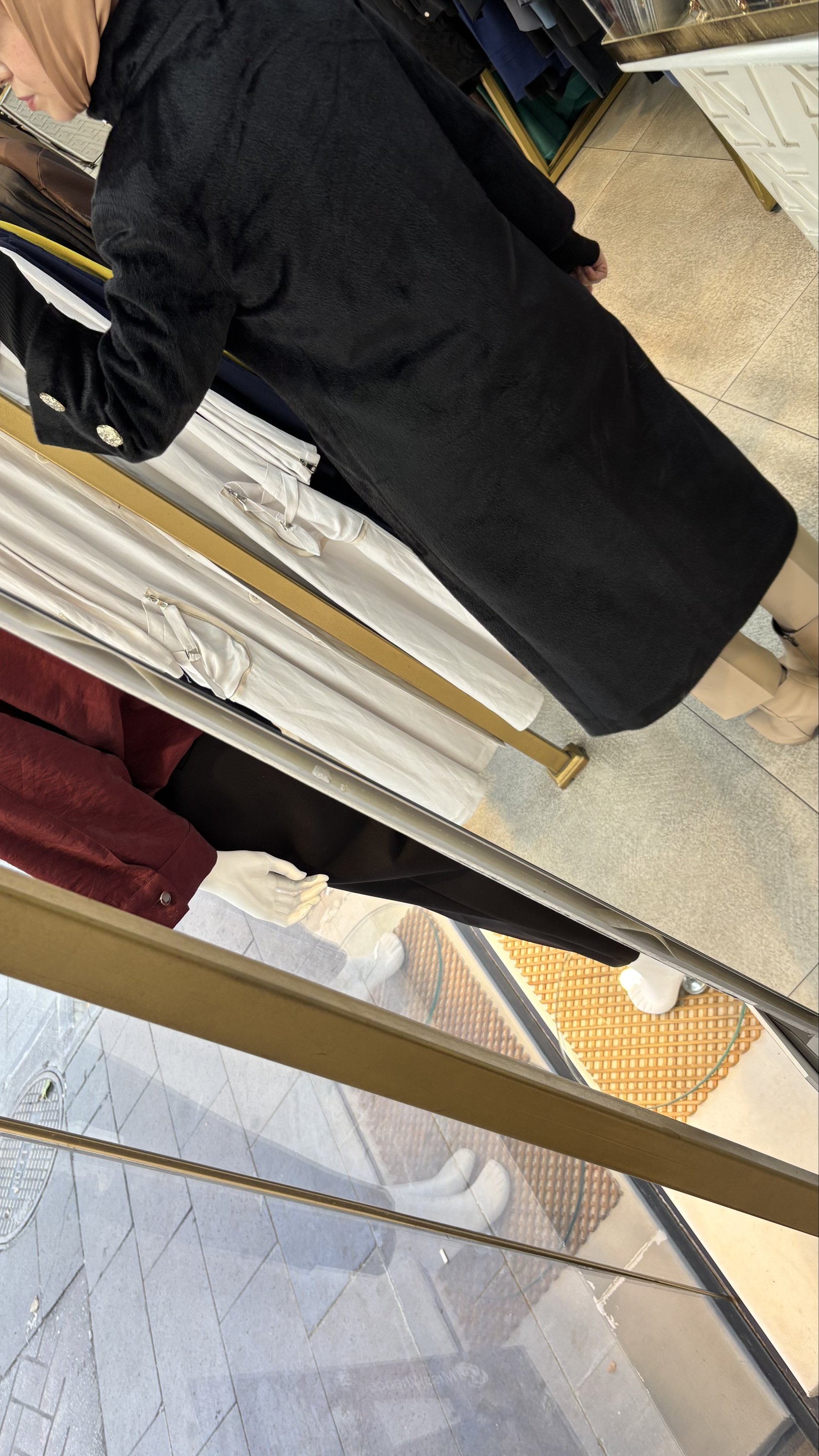 8653 Düğmeli Kaşe Kaban - Görsel 14