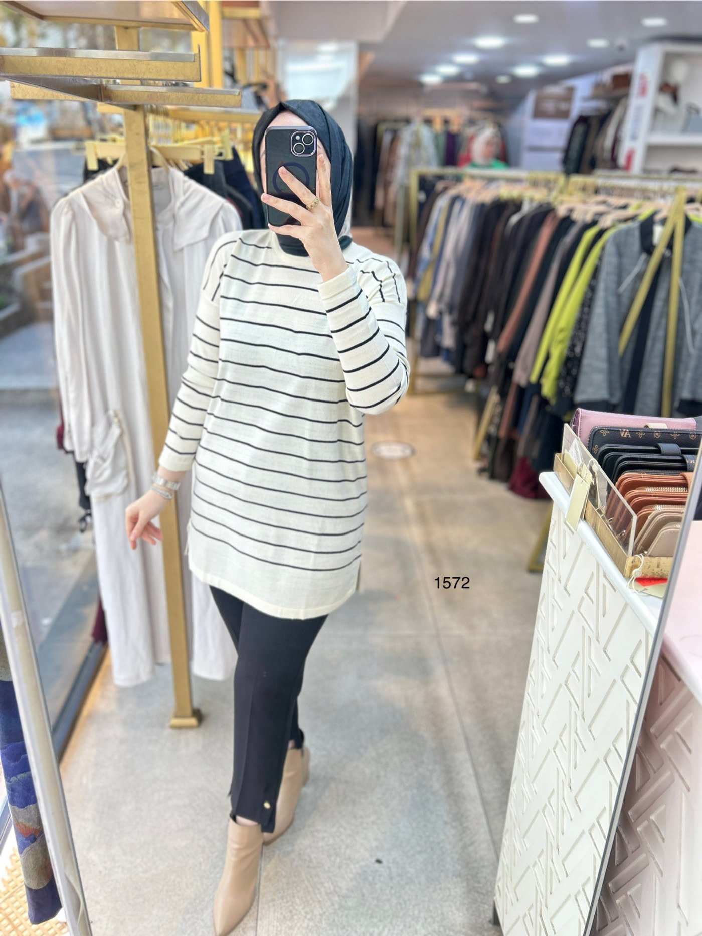 1572 Çizgili Triko Tunik