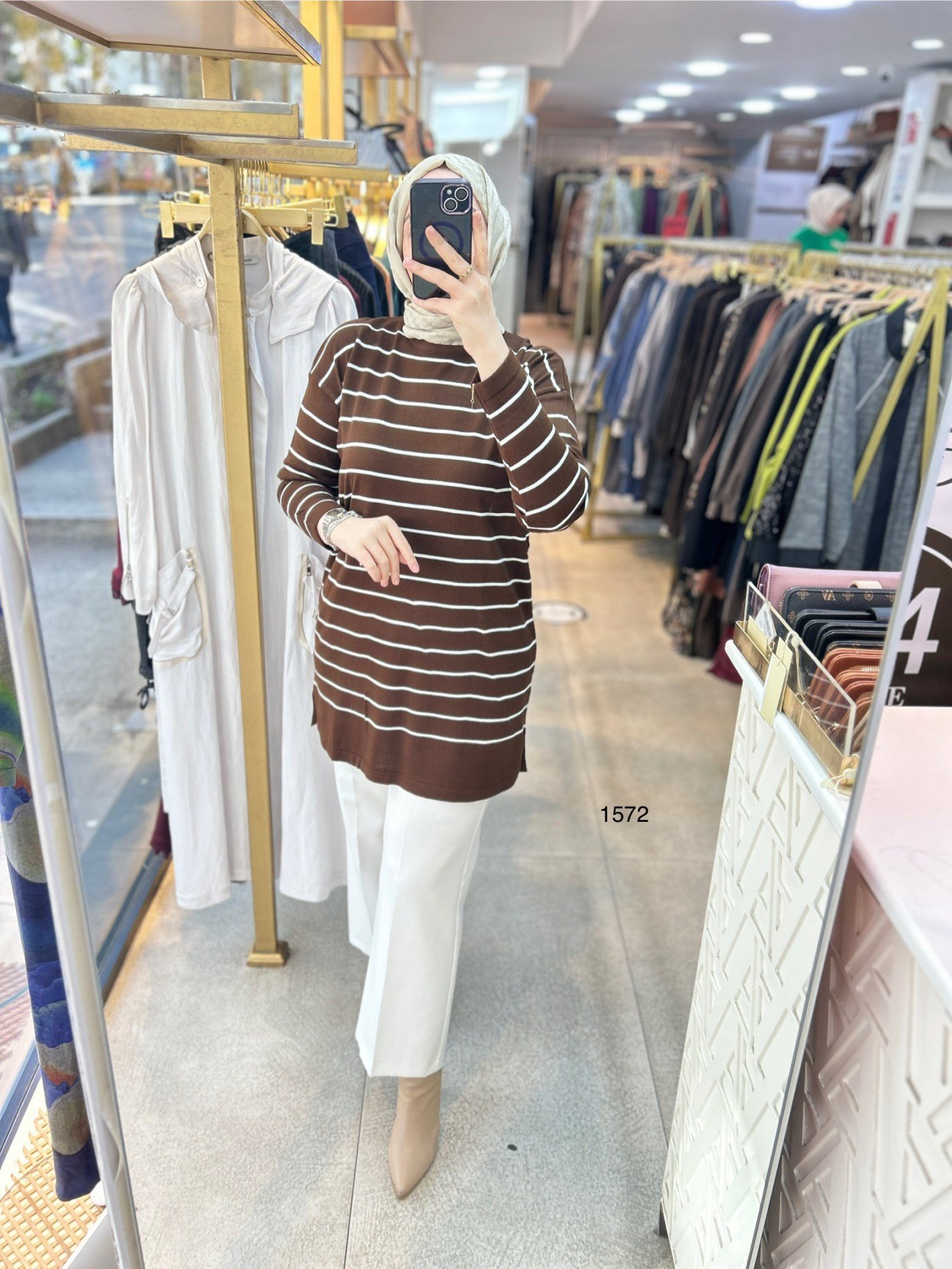 1572 Çizgili Triko Tunik