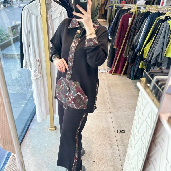 1622 Etnik Desenli Takım - Görsel 1