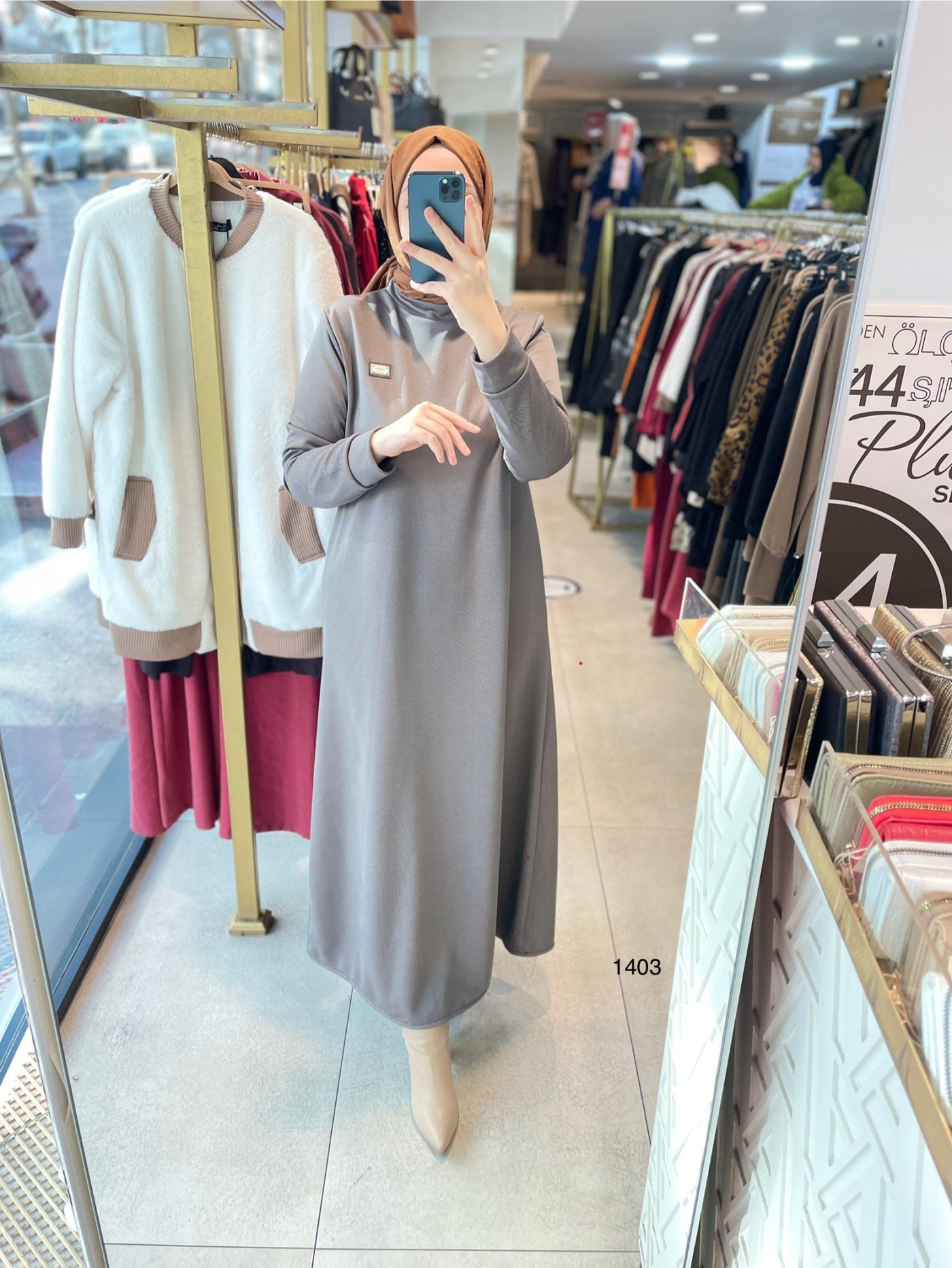 1403 ARMA DETAYLI BASIC ELBİSE