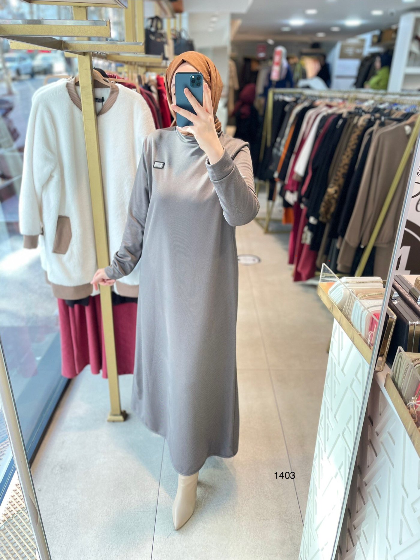 1403 ARMA DETAYLI BASIC ELBİSE