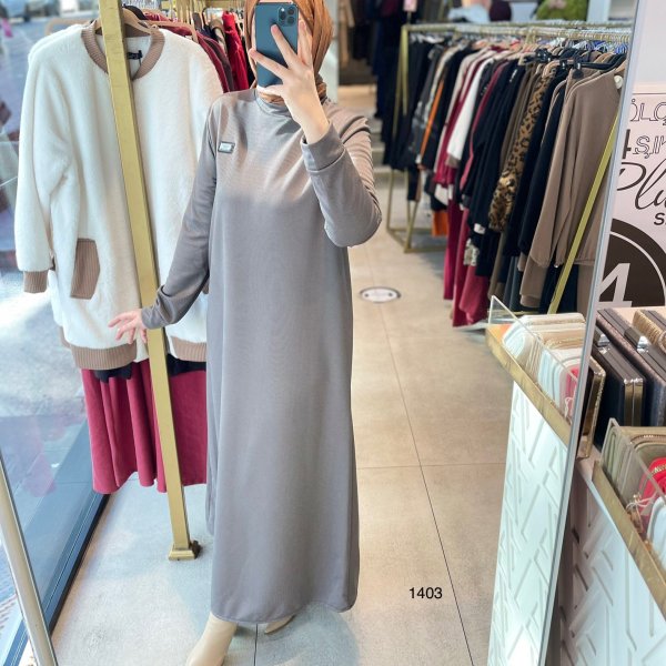 1403 ARMA DETAYLI BASIC ELBİSE - Görsel 1